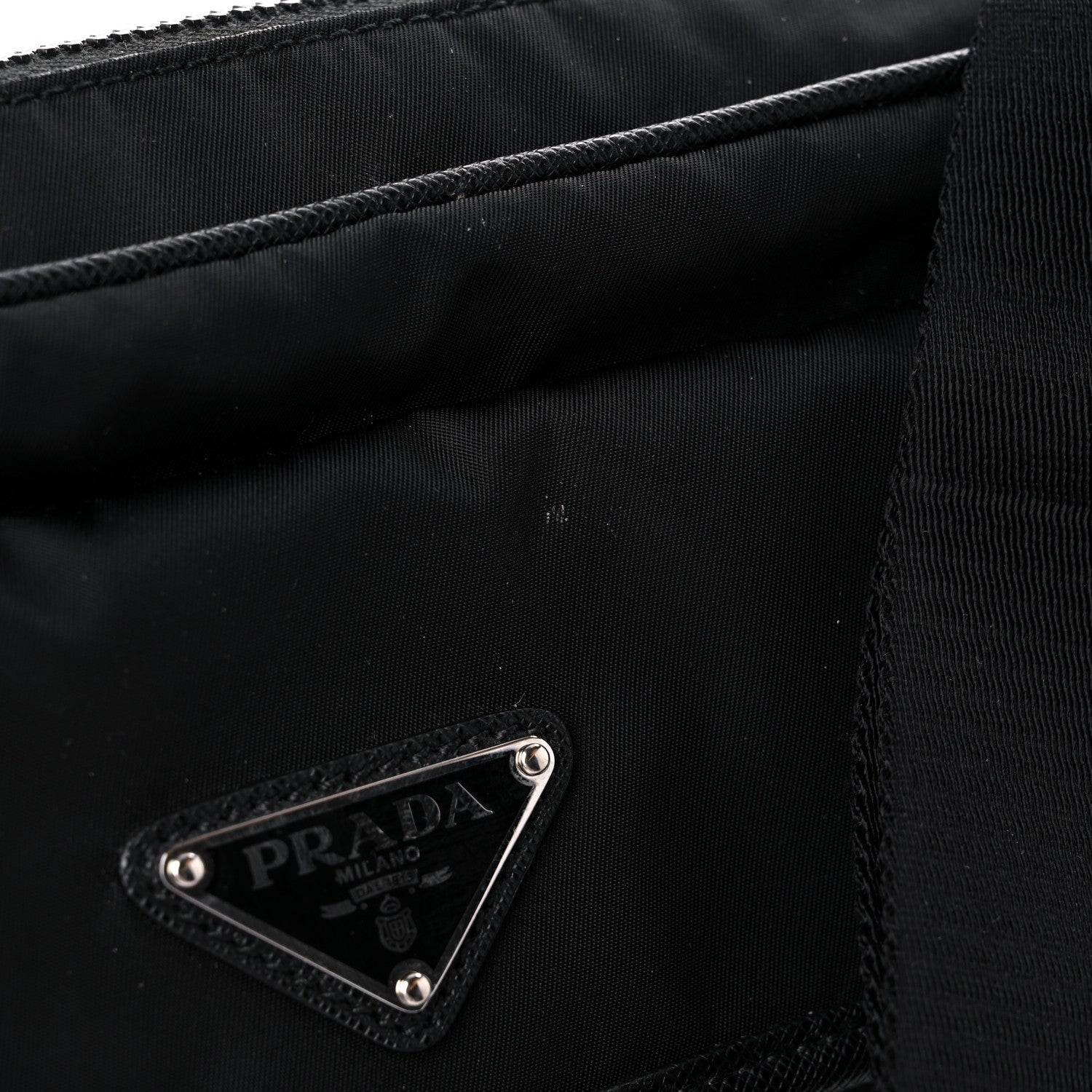 Prada Tessuto Nylon Saffiano Single Snap Buckle Messenger Flap Bag Black 11 of 11