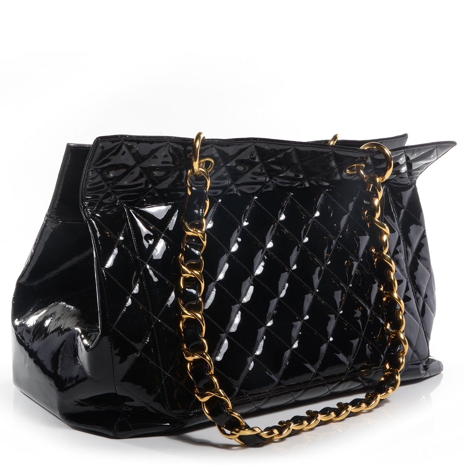 Chanel Patent XL Shopping Tote Black 3 of 9