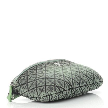 Chanel Denim Quilted Denimpression Waist Bag Green Black 4 of 11