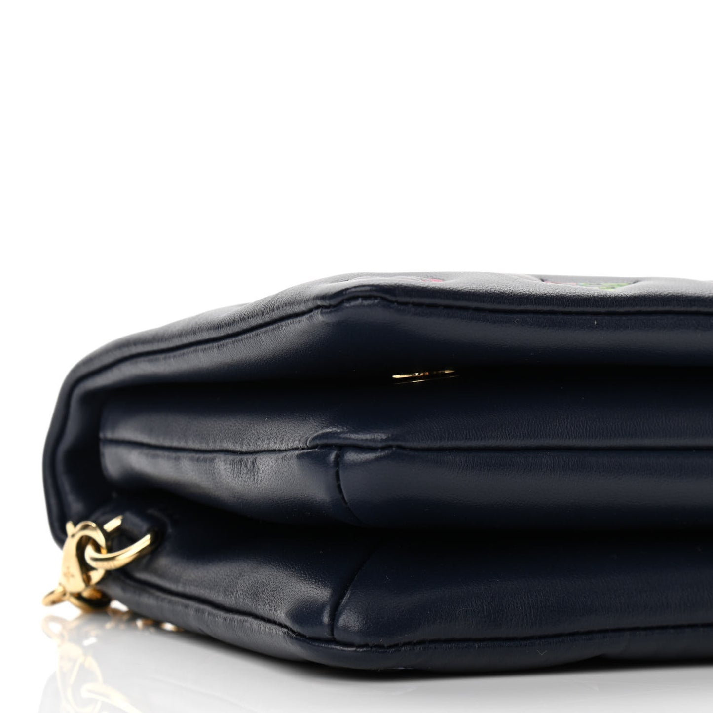 Lambskin Embossed Monogram LV Garden Pochette Coussin Navy