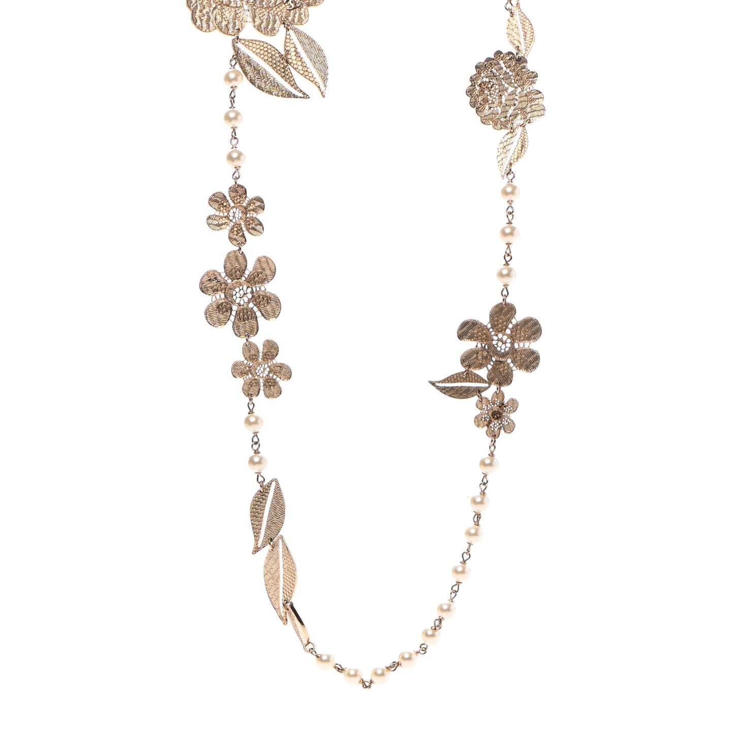 Pearl Camellia Necklace Gold