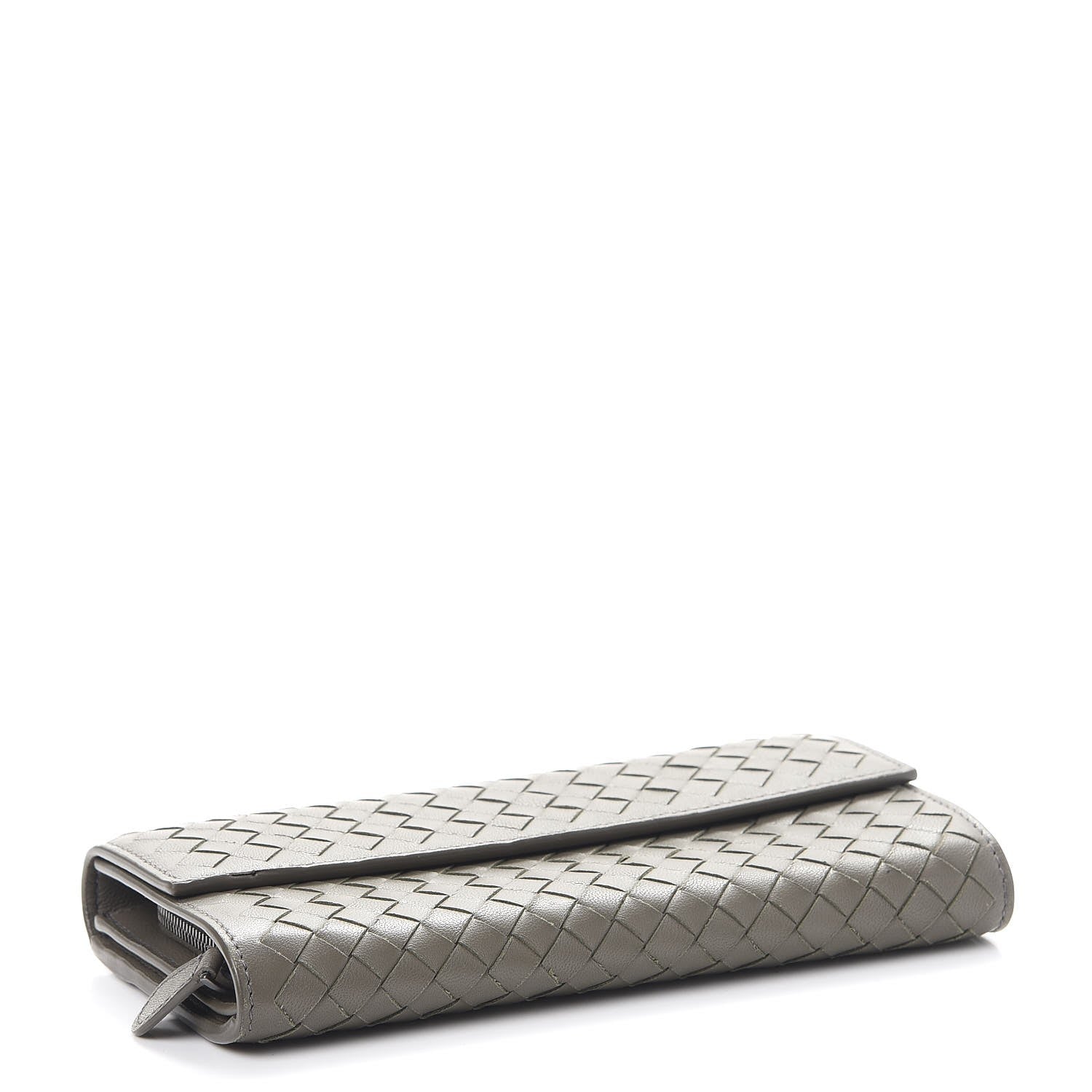 Bottega Veneta Nappa Intrecciato Continental Flap Wallet Light Grey 4 of 9