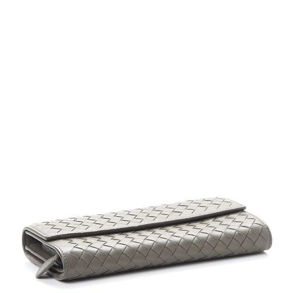 Bottega Veneta Nappa Intrecciato Continental Flap Wallet Light Grey 4 of 9