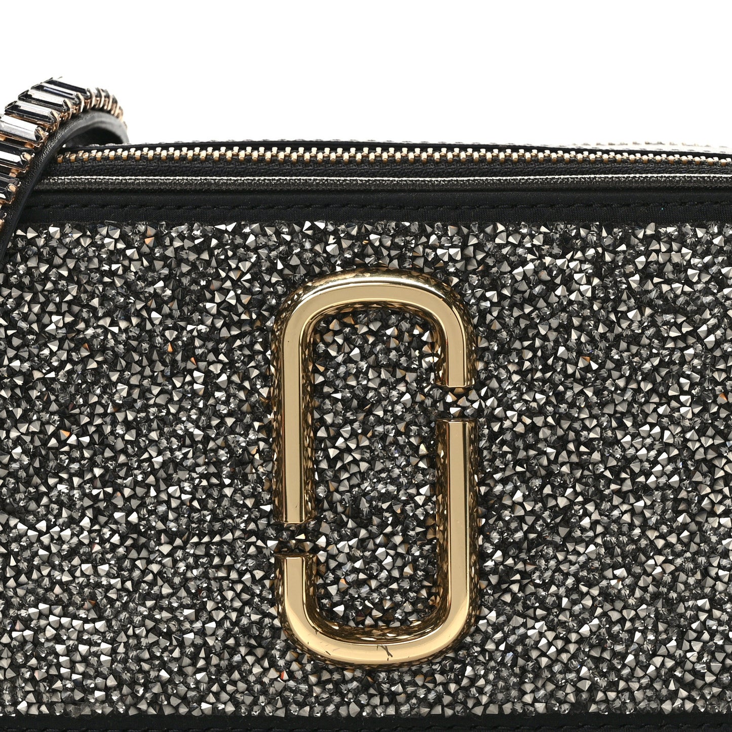 Crystal Calfskin Snapshot Camera Bag Grey