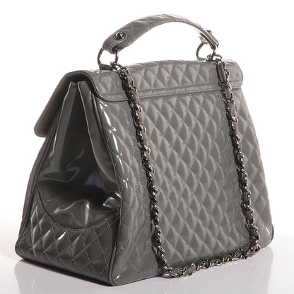 Chanel Glazed Calfskin Mademoiselle Lock Kelly Flap Bag Grey 3 of 7