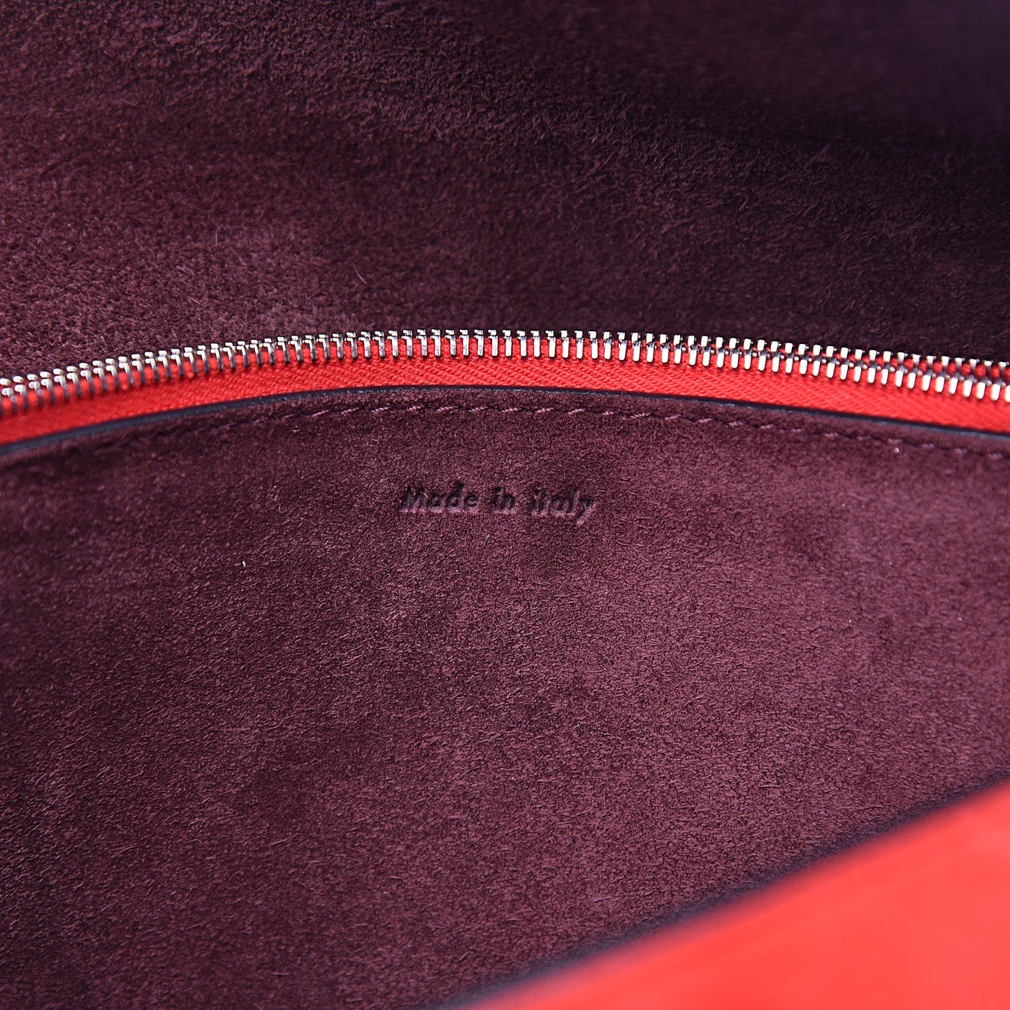 Box Calfskin Suede Diamond Clutch Red