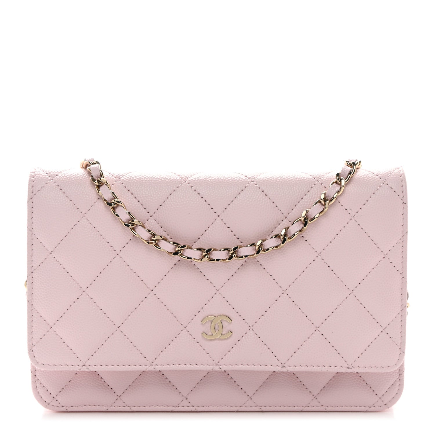 Chanel Caviar Quilted Wallet on Chain WOC Light Pink 1 of 12
