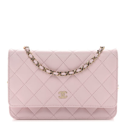 Chanel Caviar Quilted Wallet on Chain WOC Light Pink 1 of 12
