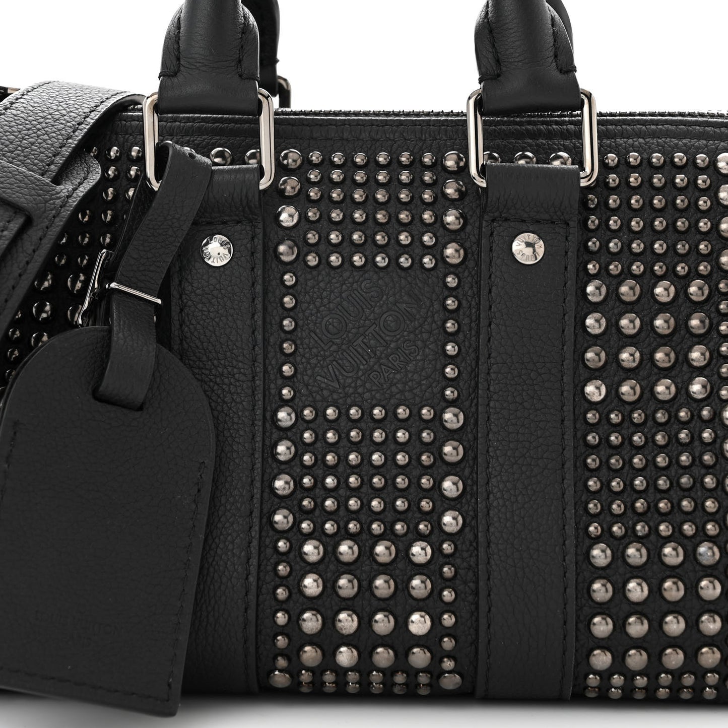 Calfskin Studded Keepall Bandouliere 25 Black
