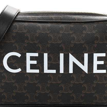 Celine Triomphe Canvas Medium Messenger Bag Black 9 of 11