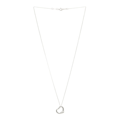 Tiffany Sterling Silver 16mm Elsa Peretti Open Heart Pendant Necklace 3 of 5