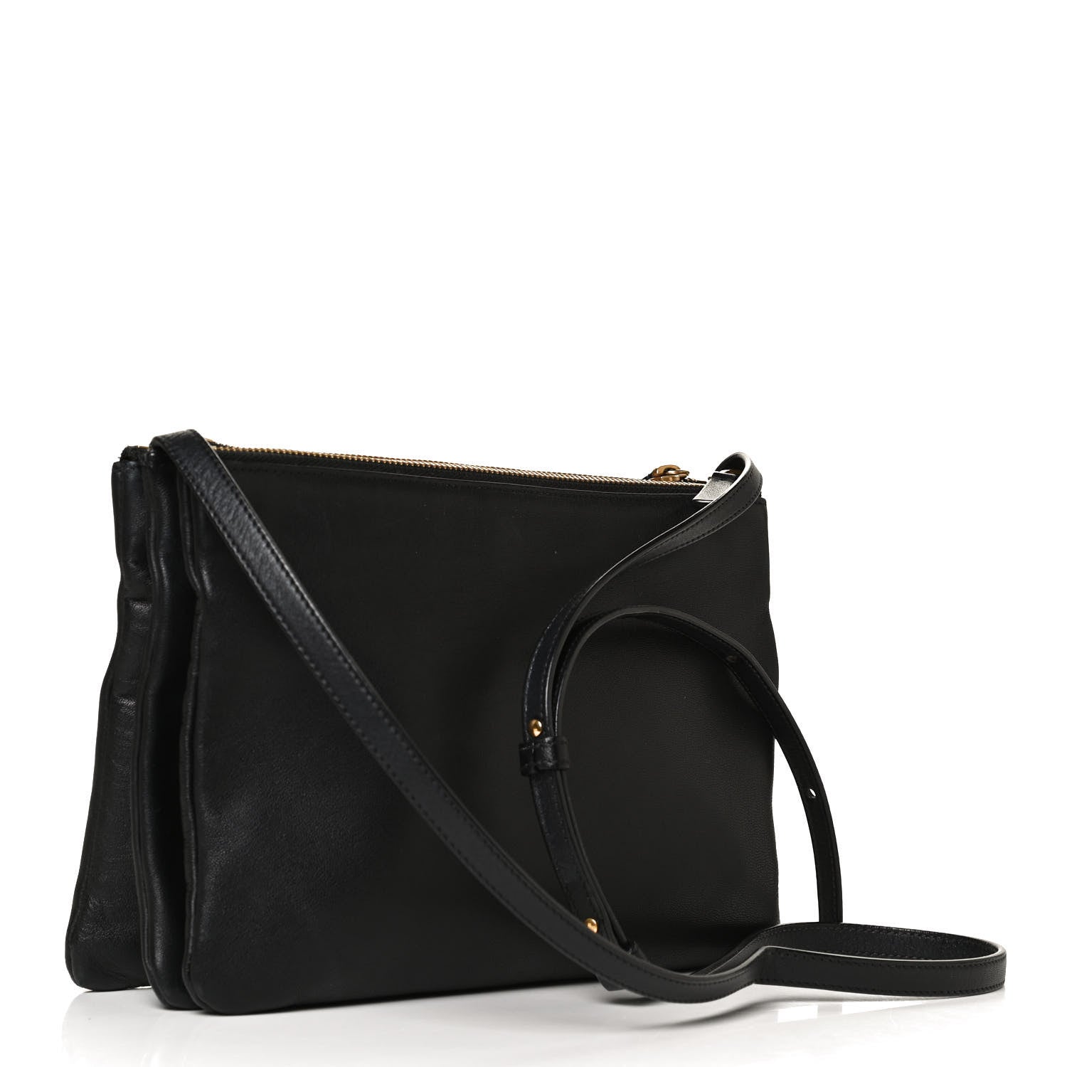 Celine Lambskin Small Trio Crossbody Bag Black 2 of 10