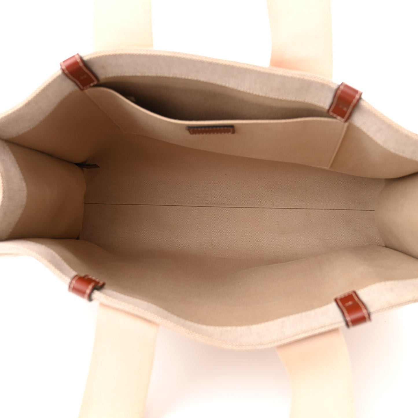 Cotton Calfskin Large Woody Ribbon Tote White Brown