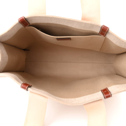Chloe Cotton Calfskin Large Woody Ribbon Tote White Brown 5 of 12