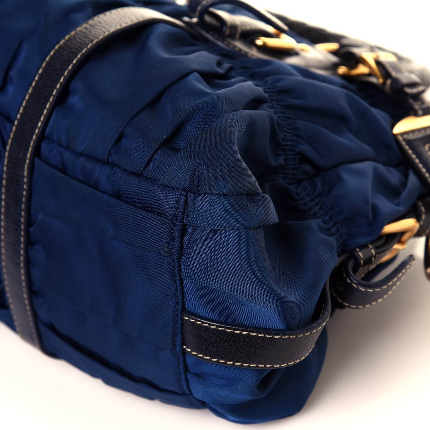 Prada Tessuto Nylon Nappa Braided Gaufre Shoulder Bag Bleuette 9 of 12