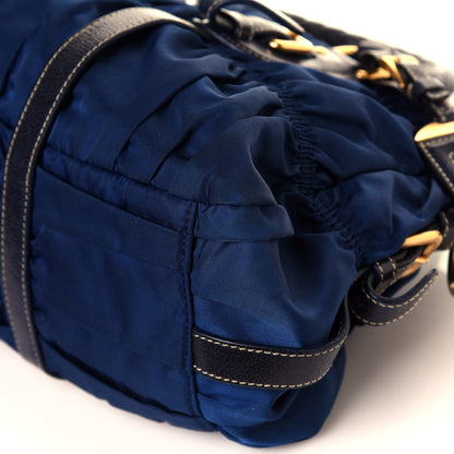 Prada Tessuto Nylon Nappa Braided Gaufre Shoulder Bag Bleuette 9 of 12