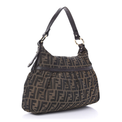 Fendi Zucca Cuoio Lucido Chef Hobo Tobacco Moro 3 of 17