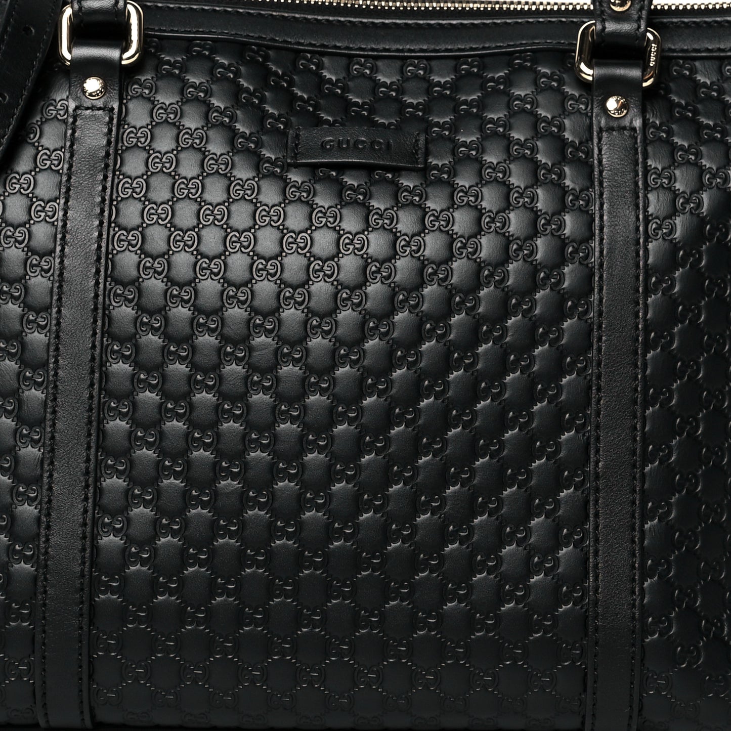 Soft Microguccissima Small Zippered Satchel Black