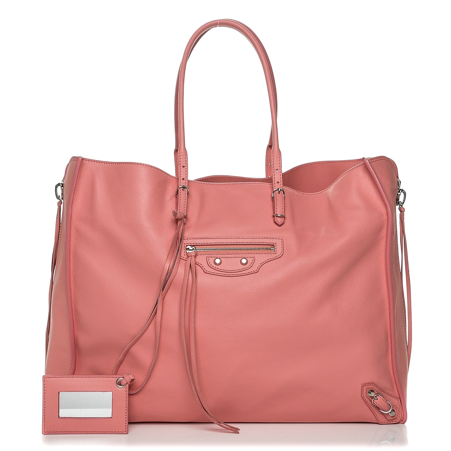 Veau Papier A4 Zip Around Tote Rose Flamingo