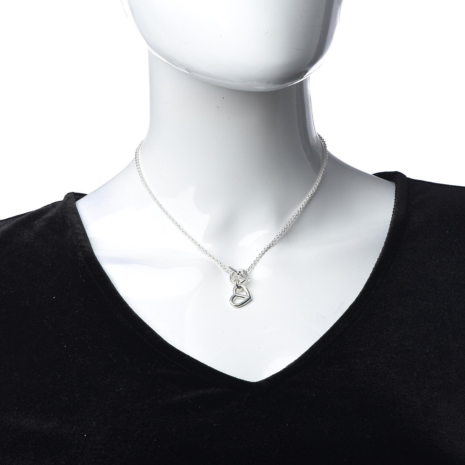 Hermes Sterling Silver Chaine D'Ancre Heart Toggle Necklace 2 of 7
