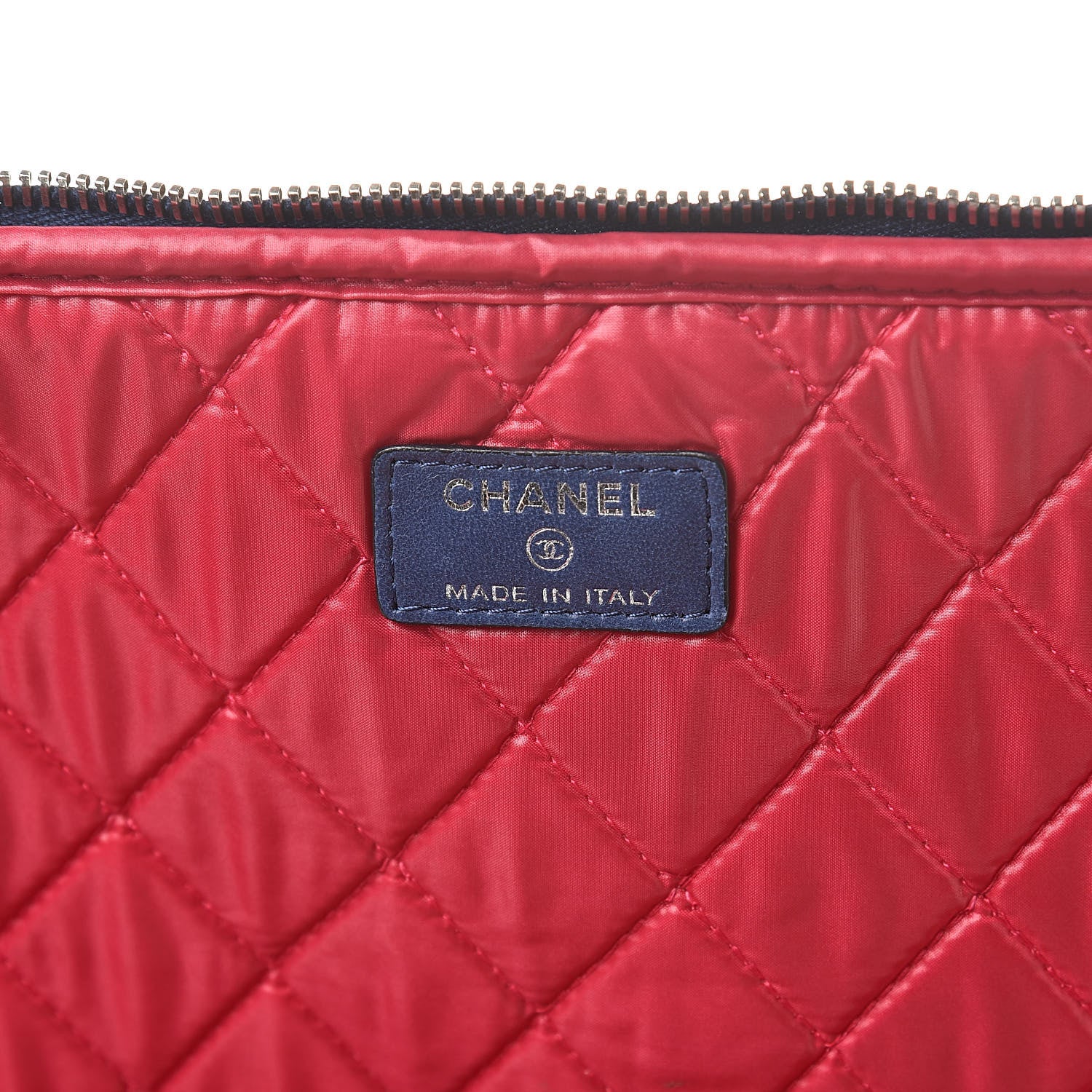 Chanel Canvas Quilted Large Pouch Cosmetic Case Blue 6 of 8