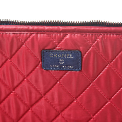 Chanel Canvas Quilted Large Pouch Cosmetic Case Blue 6 of 8