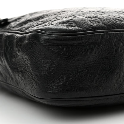 Gucci Guccissima Signature Medium Flat Messenger Bag Black 9 of 15