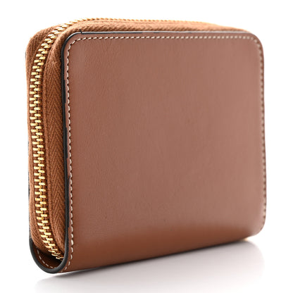 Celine Calfskin Triomphe Zipped Compact Wallet Tan 3 of 11