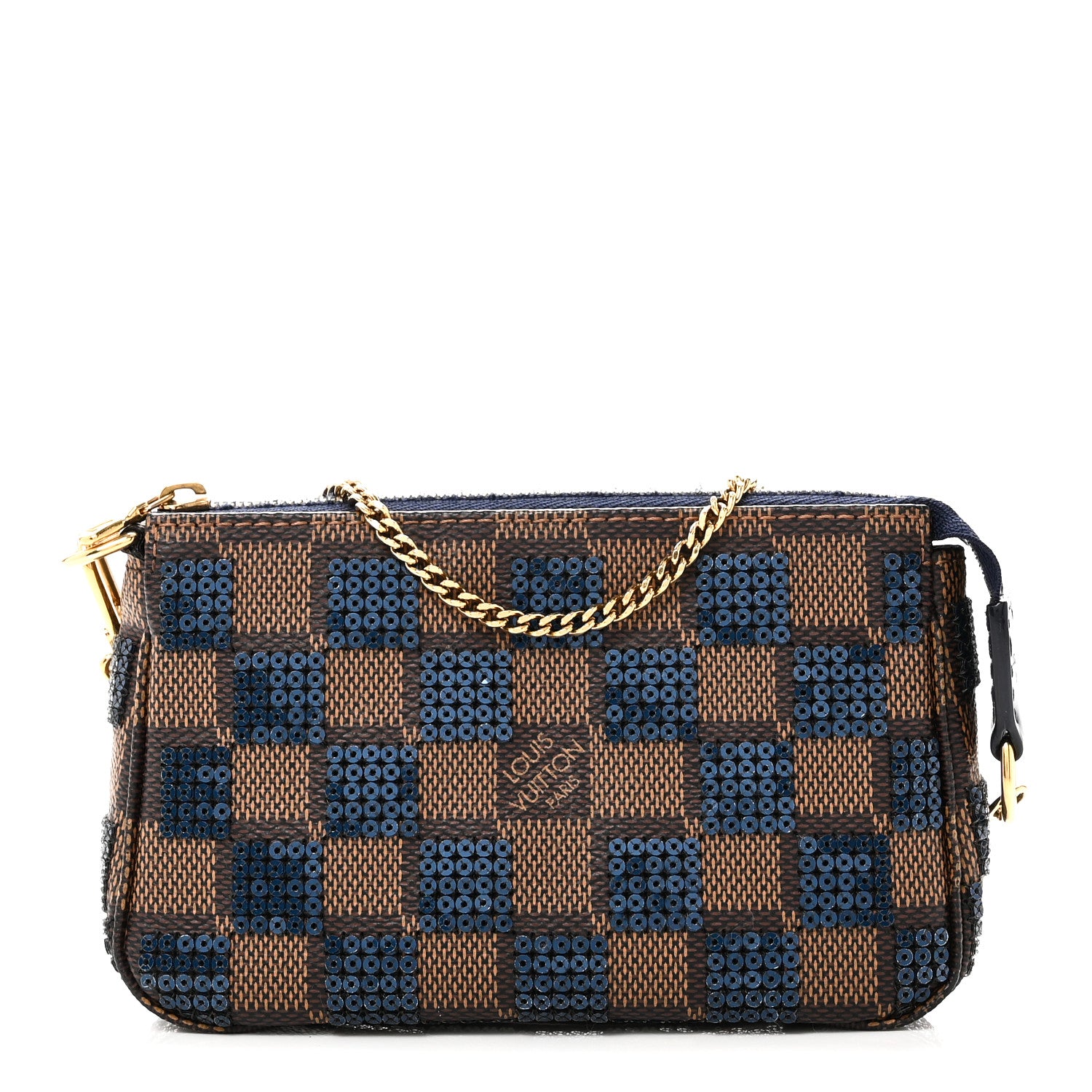 Louis Vuitton Damier Paillettes Mini Pochette Accessories Blue 1 of 8