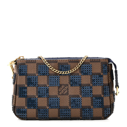 Louis Vuitton Damier Paillettes Mini Pochette Accessories Blue 1 of 8