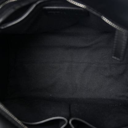 Alexander McQueen Calfskin Crocodile Embossed Small Skull Padlock Zip Around Tote White Black 5 of 13