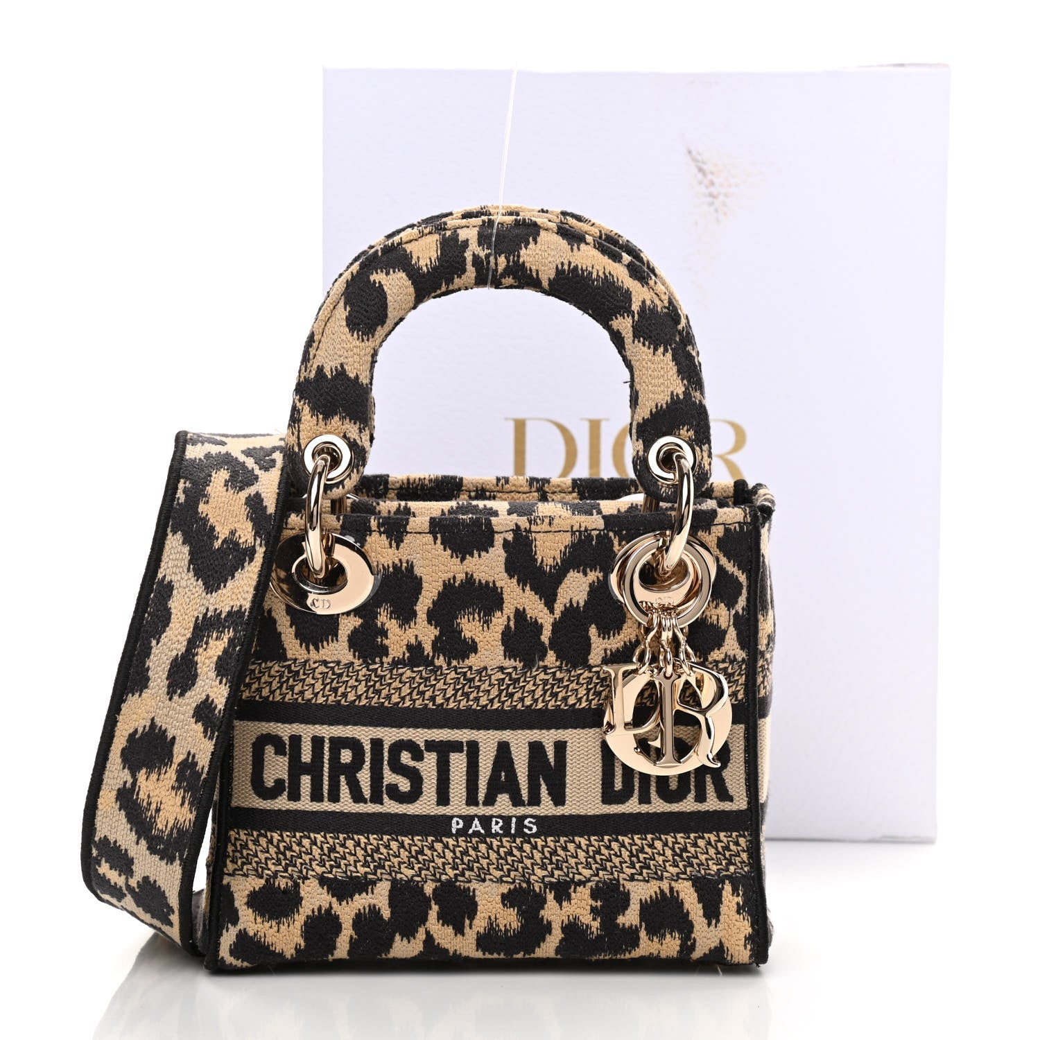 Christian Dior Canvas Mini Mizza Embroidered Lady D-Lite Beige Multicolor 14 of 14