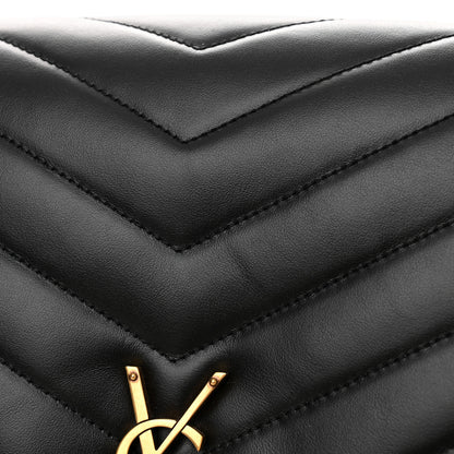 Saint Laurent Calfskin Y Quilted Monogram Large Loulou Chain Satchel Black 11 of 12