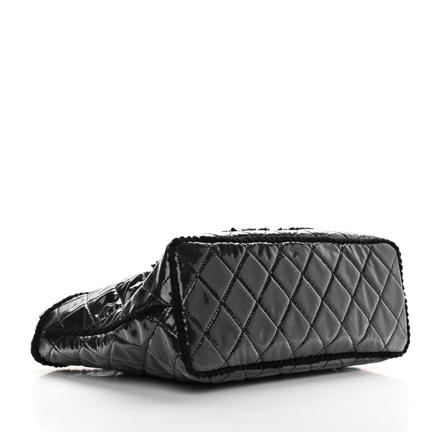 Chanel Vinyl Quilted Funny Tweed Tote Black 3 of 9