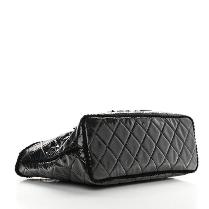 Chanel Vinyl Quilted Funny Tweed Tote Black 3 of 9