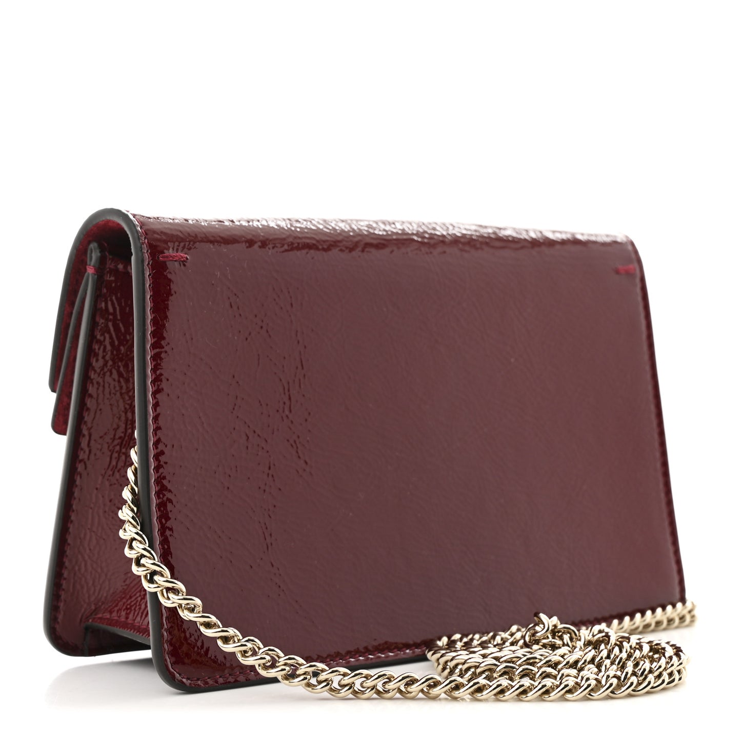 Crinkled Patent Mini Dionysus Shoulder Bag Rosso Ancora Red