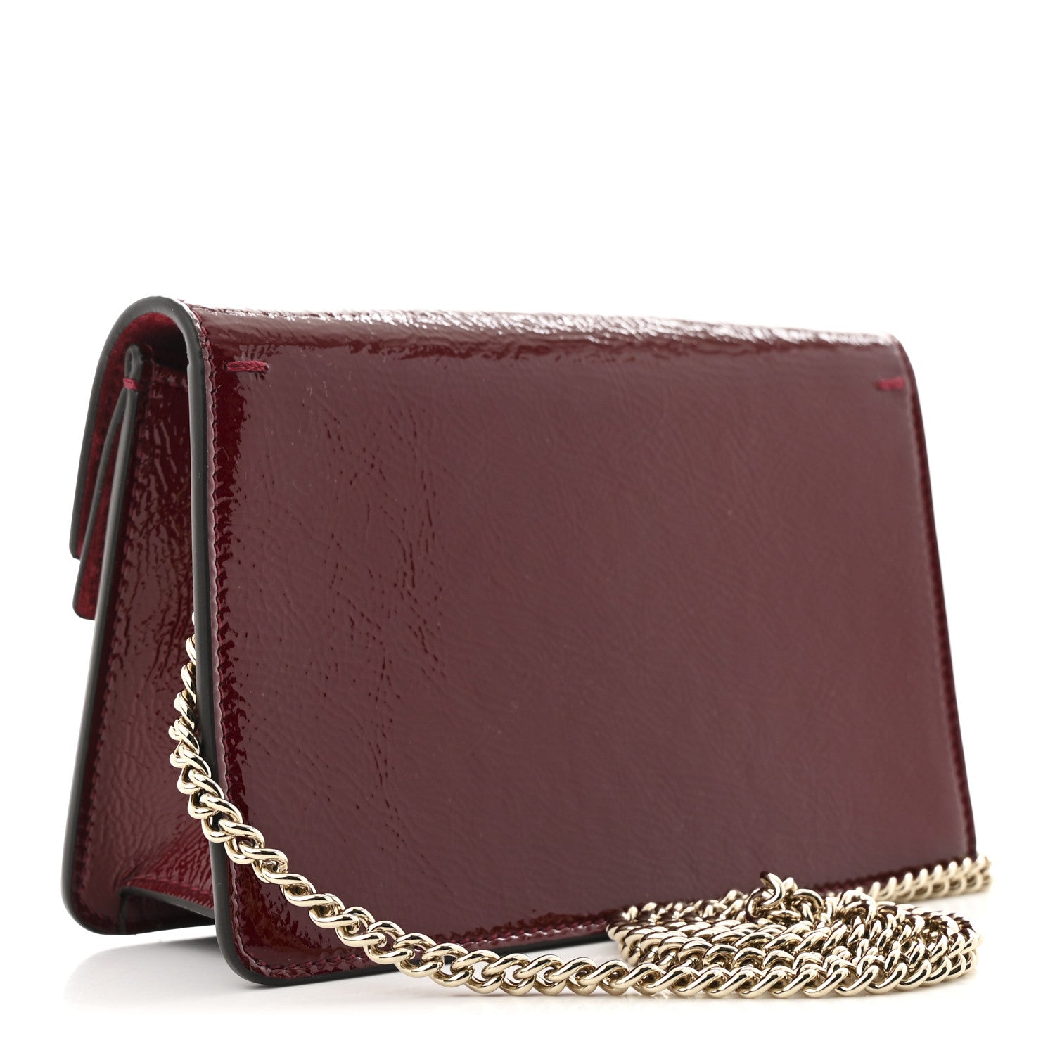 Gucci Crinkled Patent Mini Dionysus Shoulder Bag Rosso Ancora Red 2 of 8