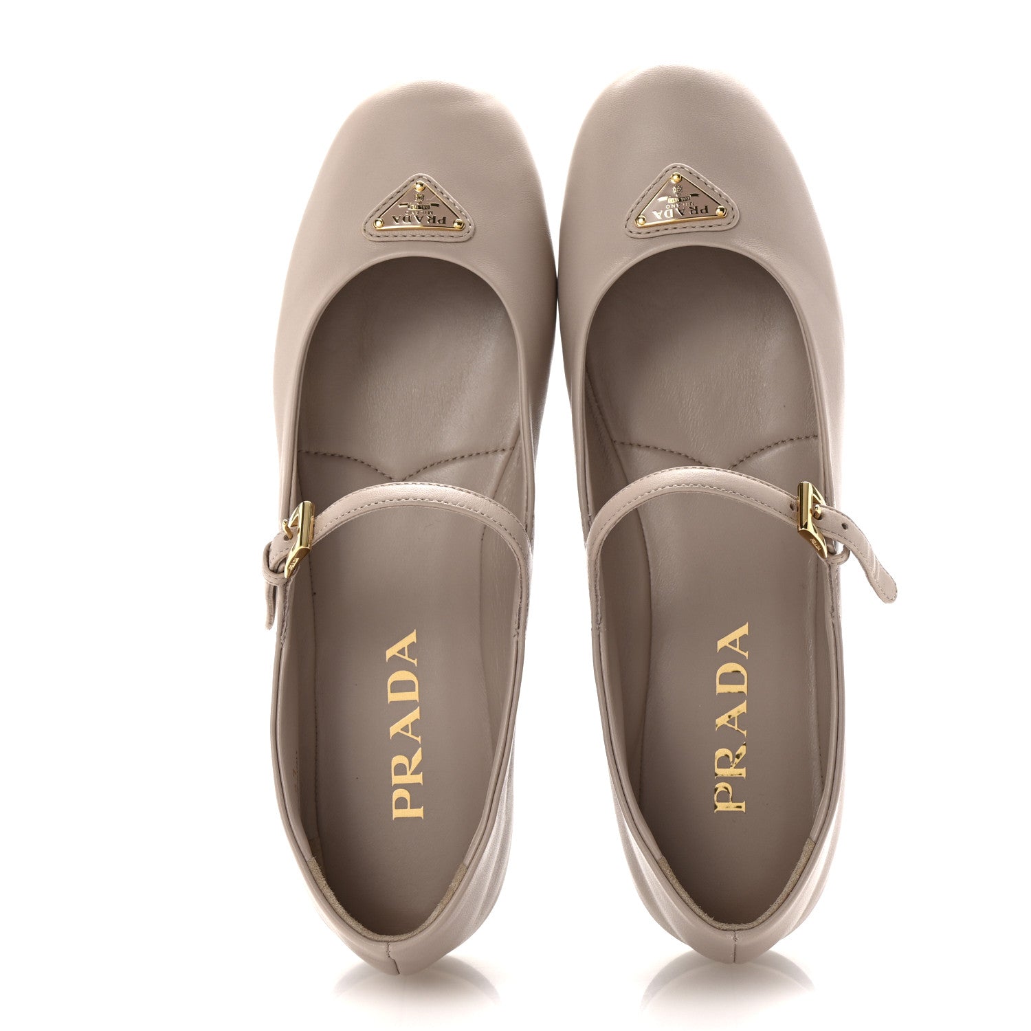 Prada Nappa Triangle Logo Ballerina Flats 37 Powder Pink 2 of 10