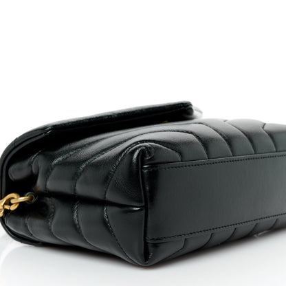 Saint Laurent Calfskin Y Quilted Monogram Toy Loulou Crossbody Bag Black 10 of 11