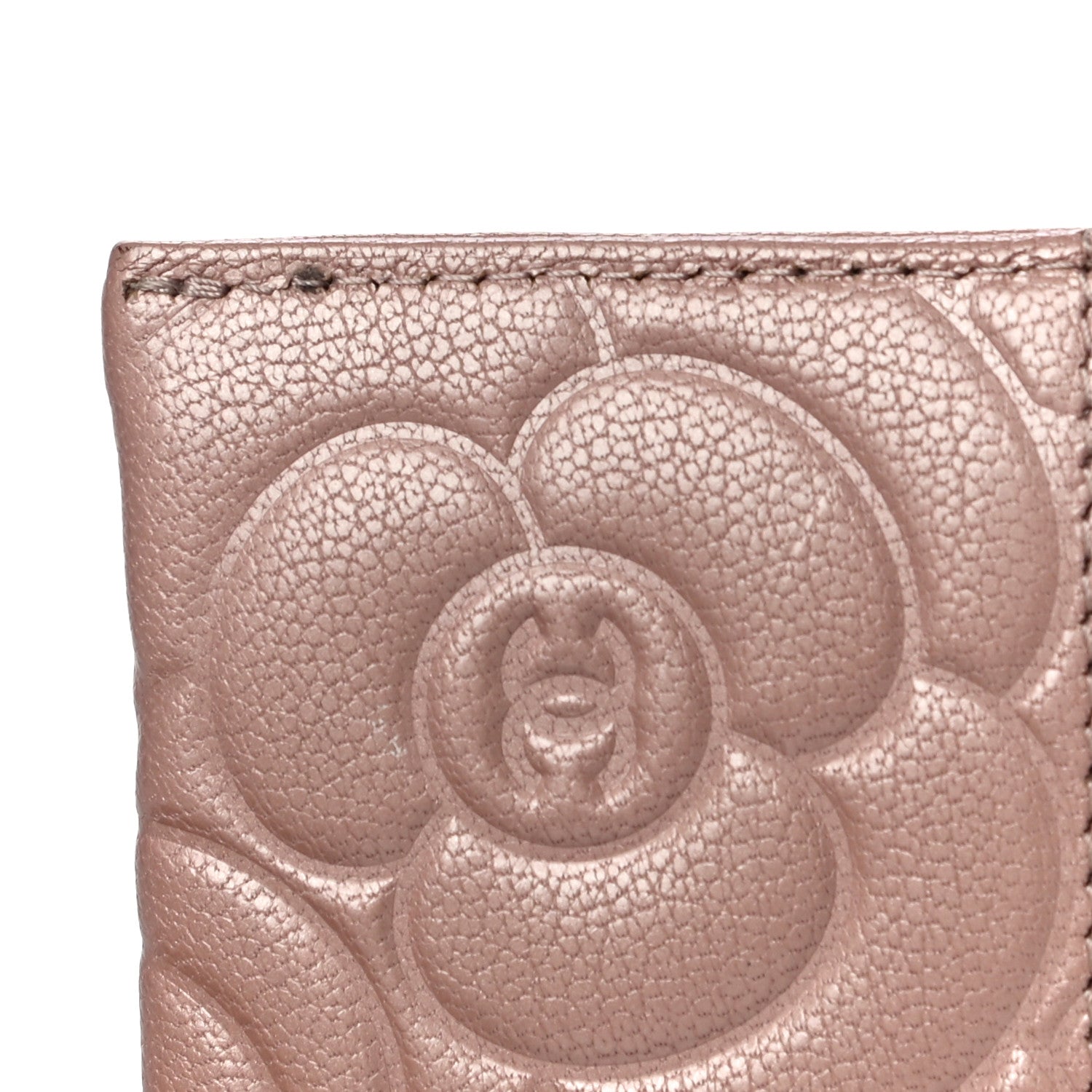 Chanel Goatskin Camellia Embossed Card Holder Light Pink 14 of 15