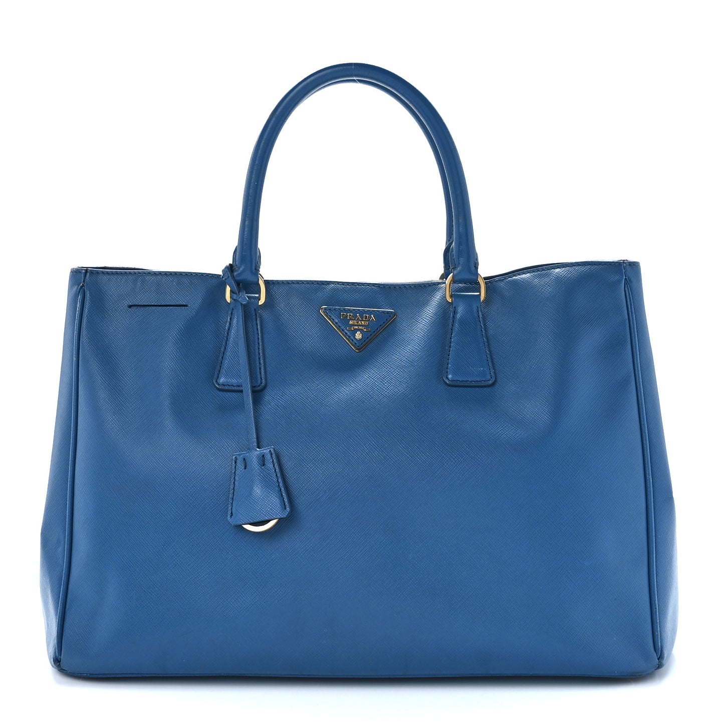 Saffiano Cuir Medium Double Bag Cobalto