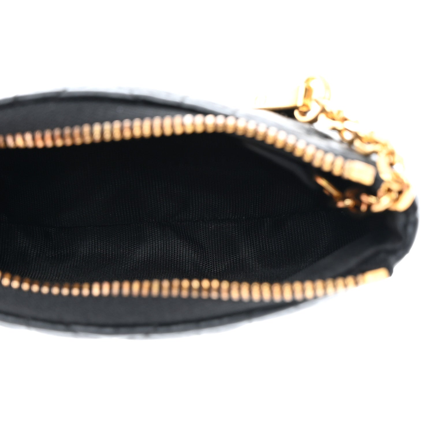 Christian Dior Supple Calfskin Cannage Caro Zipped Key Case Black Black 5 of 7