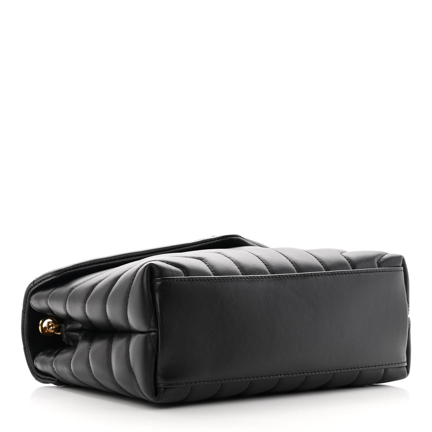 Calfskin Y Quilted Monogram Small Loulou Chain Satchel Black