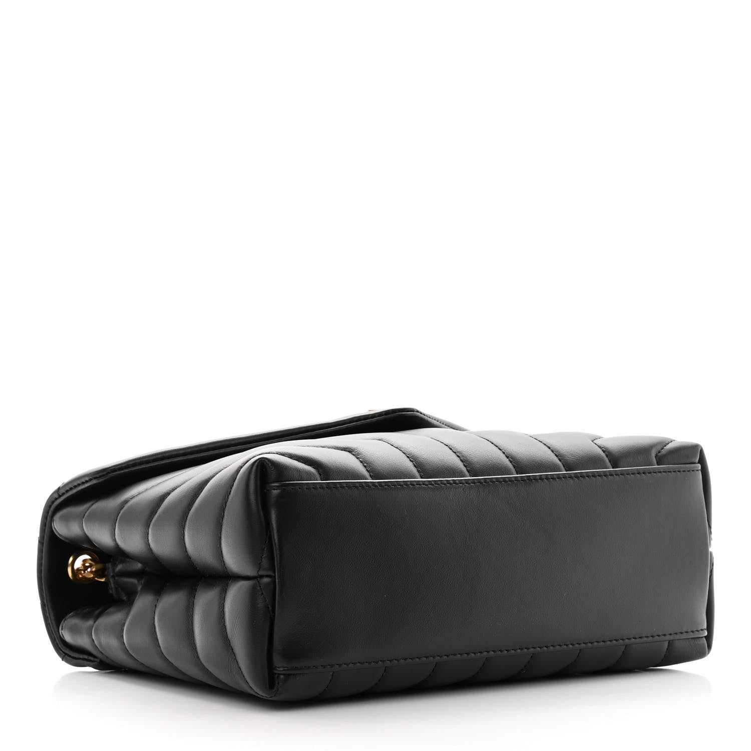 Saint Laurent Calfskin Y Quilted Monogram Small Loulou Chain Satchel Black 4 of 13