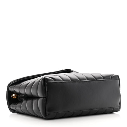 Saint Laurent Calfskin Y Quilted Monogram Small Loulou Chain Satchel Black 4 of 13