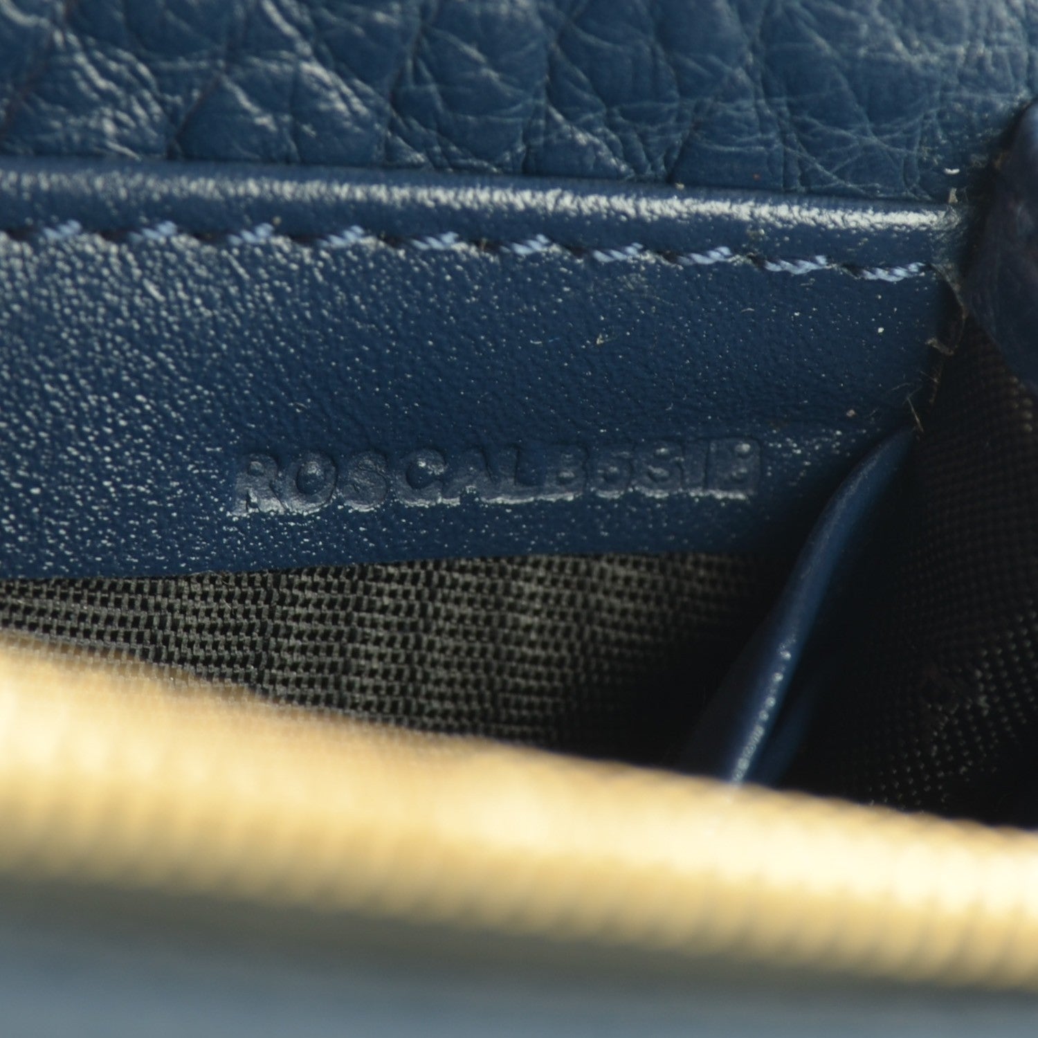 Burberry Signature Grain Clutch With Chain Blue Carbon 7 of 8