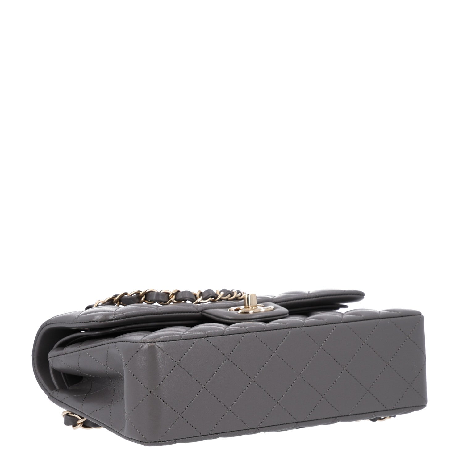 Chanel Lambskin Quilted Small Double Flap Grey 4 of 10