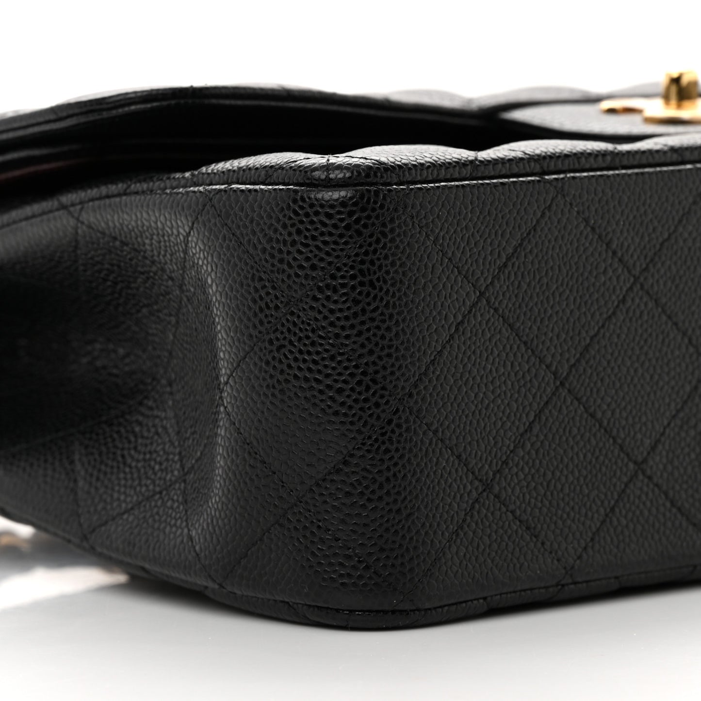 Caviar Quilted Jumbo Double Flap Black