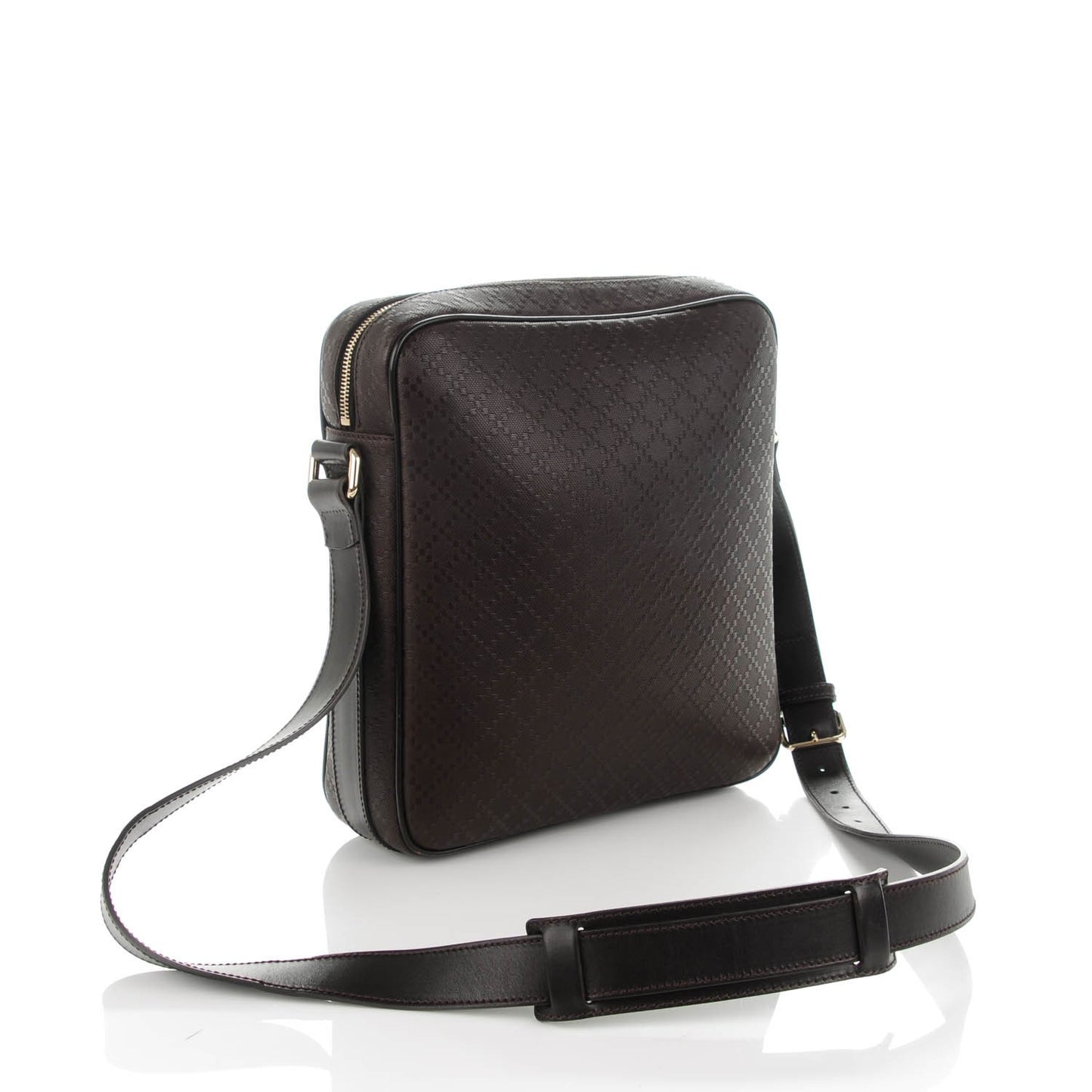 Diamante Medium Hilary Messenger Bag Dark Brown