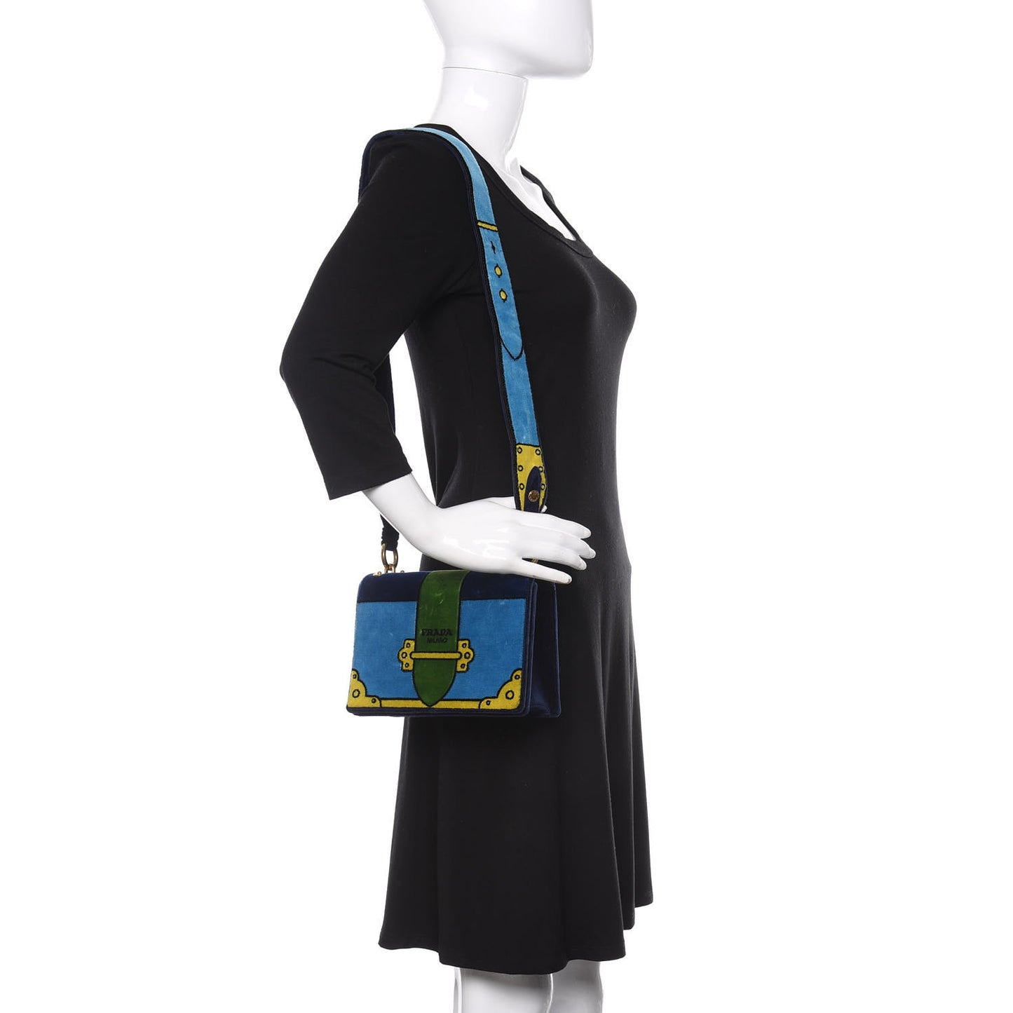 Velvet Cahier Shoulder Bag Azzurro